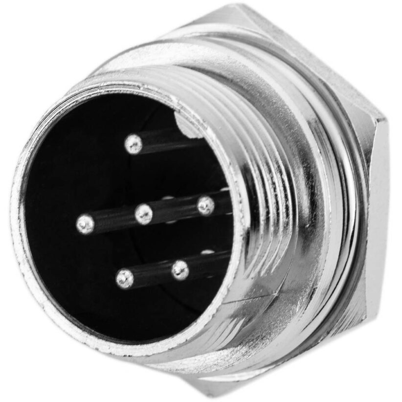 Konektor 16 mm GX16 - 6 pinů - Samec do panelu